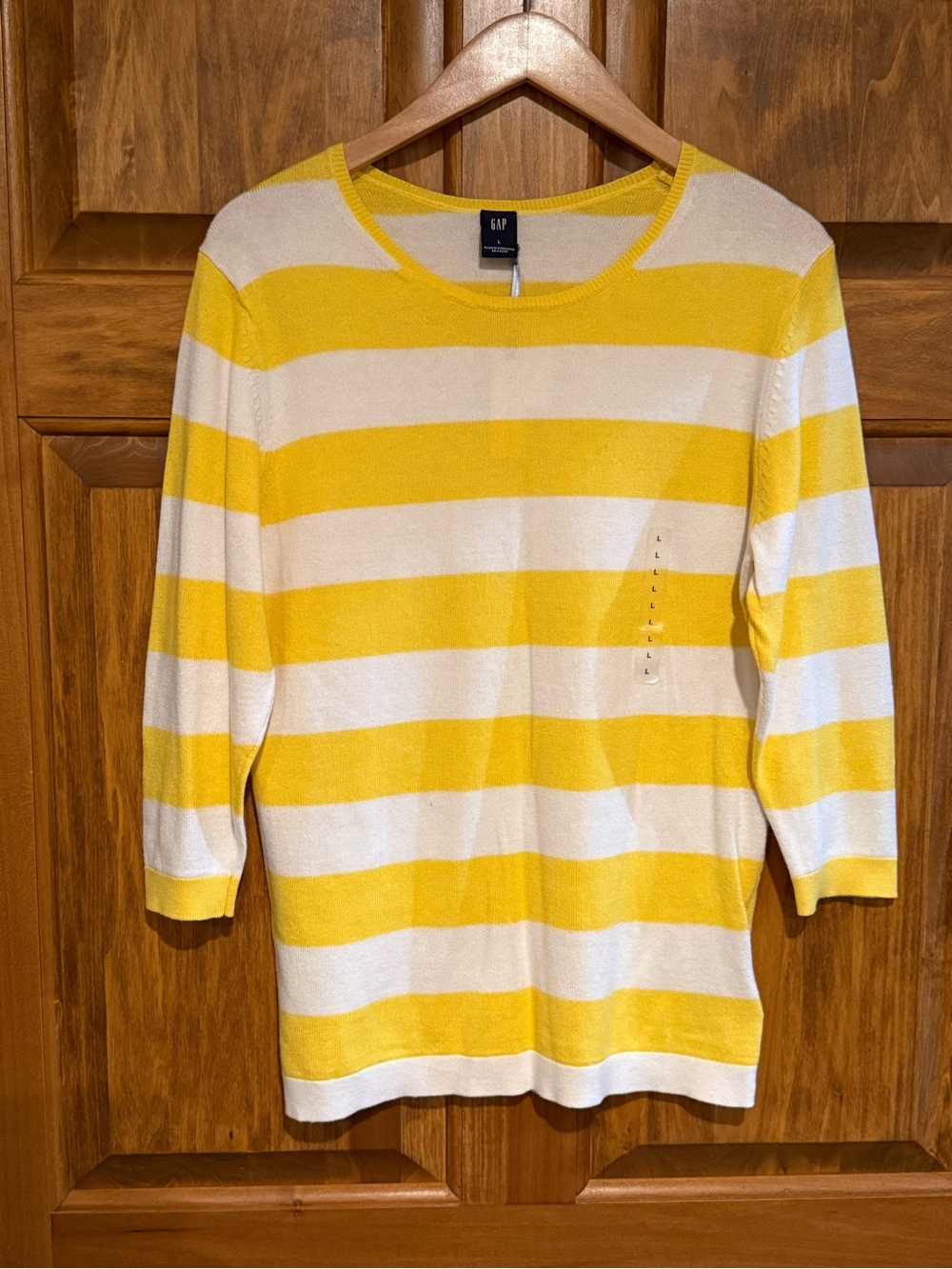 NWT GAP Yellow & White Striped Knit Top